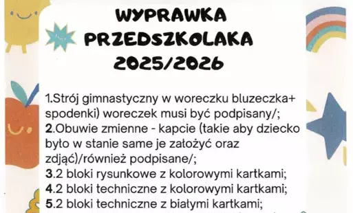 Wyprawka Przedszkolaka 2025/2026